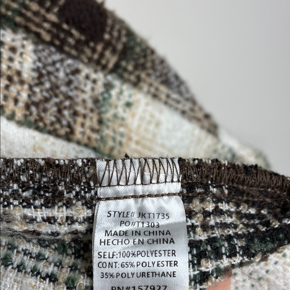 Le Miel | Women’s Plaid Oversized Shacket Vegan Leather Details Size Medium - Picture 5 of 6